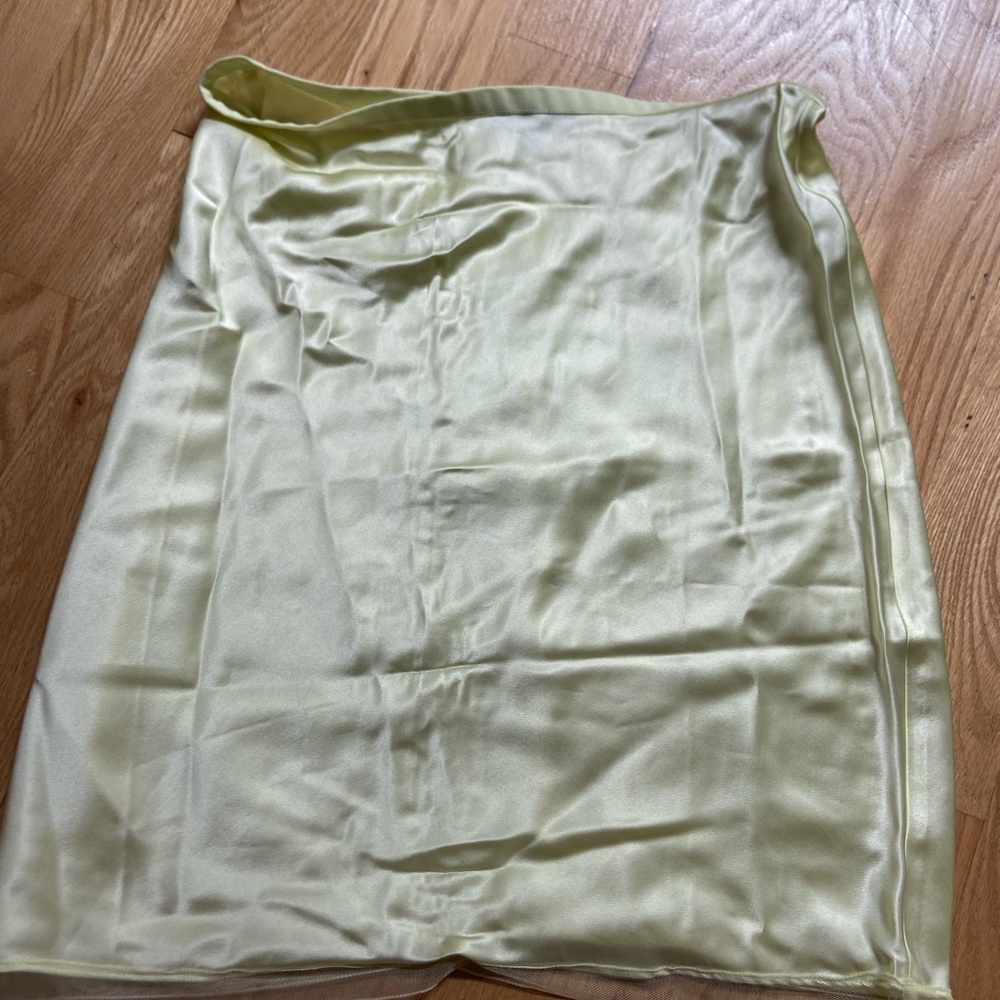 J. Crew Pale Yellow Satin Slip Skirt